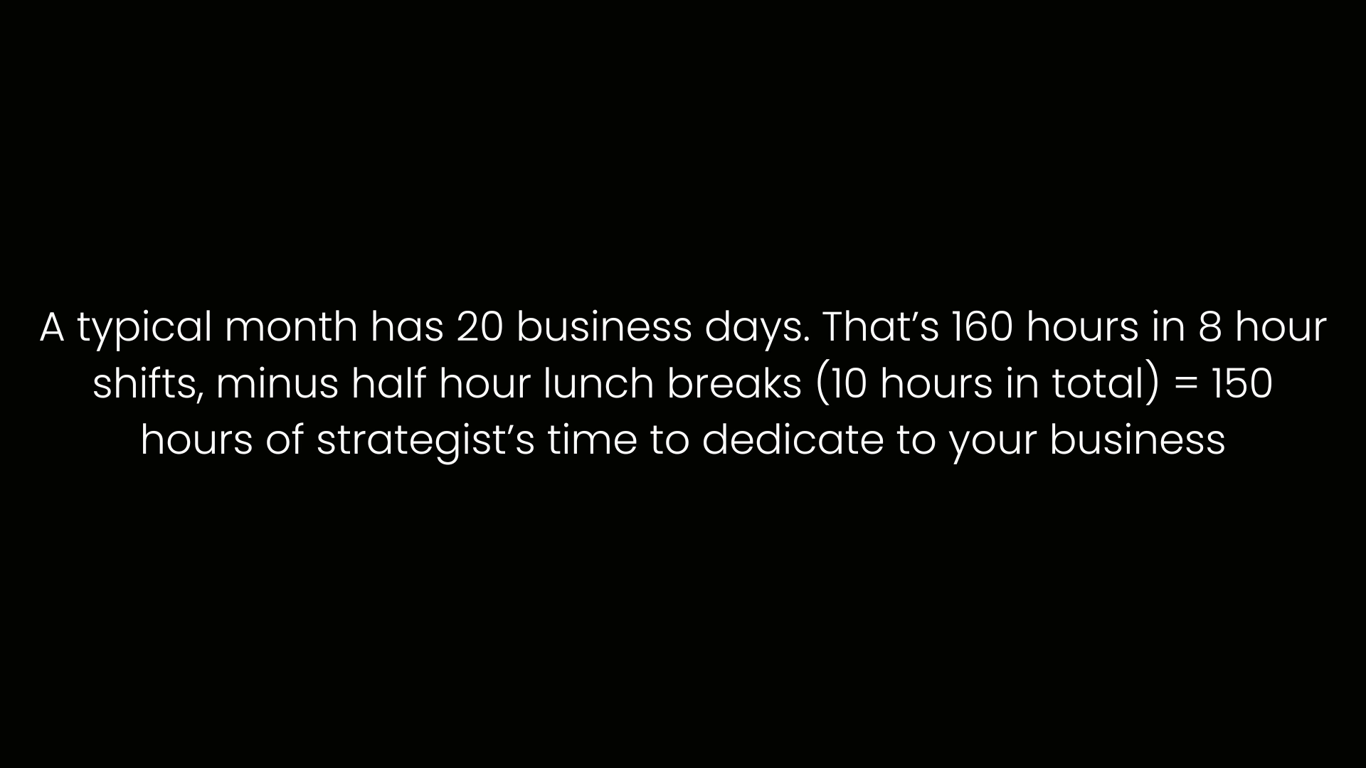 In a typical month, an SEO strategist has 150 hours to dedicate to clients